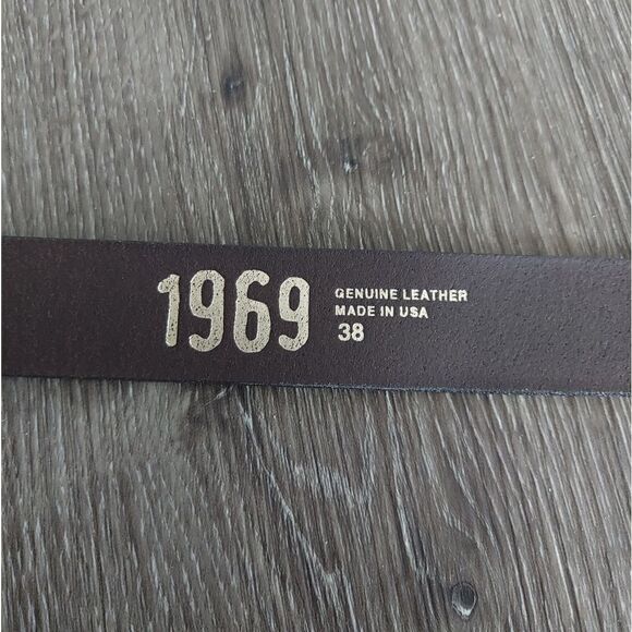 Gap Brown Leather Belt Solid Brass Buckle 38 - Picture 3 of 6